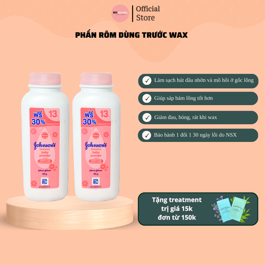 Phấn rôm bôi trước wax giảm đau hút ẩm và dầu nhờn Beewaxing 65gr