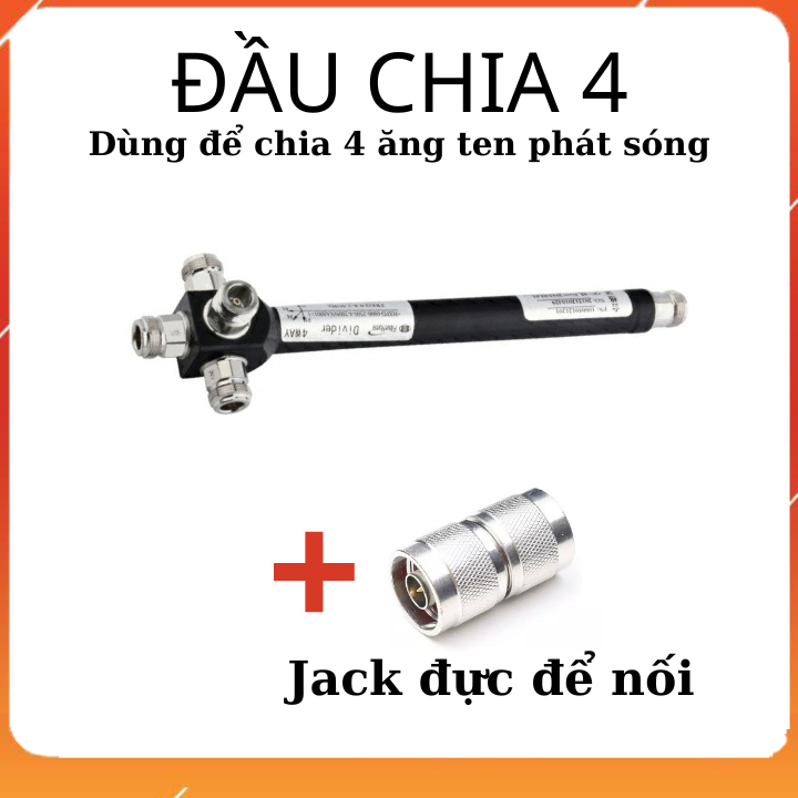 Bộ Chia 4 đầu, dùng để chia ra các đầu ăng ten phát sóng 800-2500MHz -thietbikichsong4g