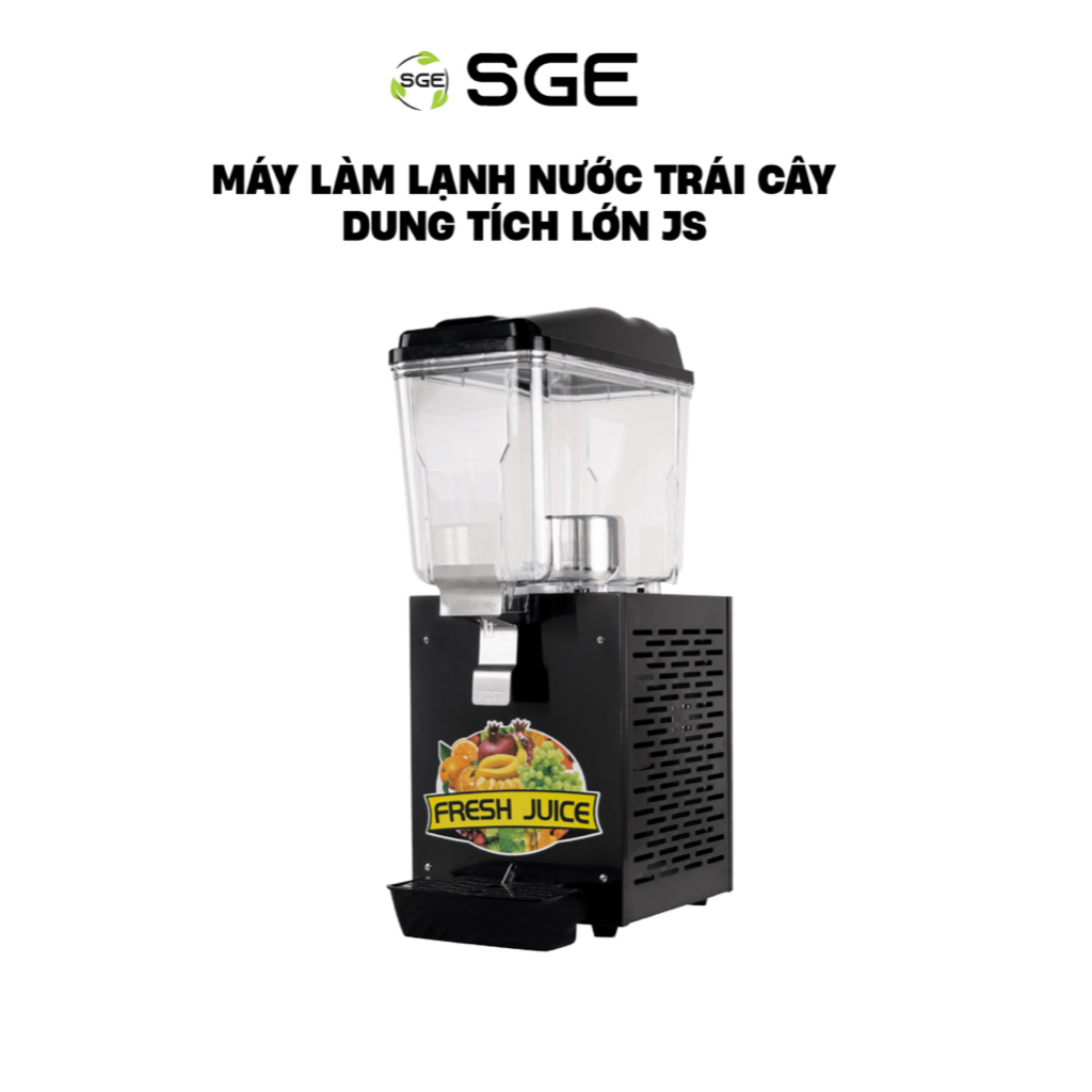 Máy Làm Lạnh Nước Trái Cây Dung Tích Lớn JS Được Làm Hoàn Toàn Từ Thép Không Gỉ Bền Đẹp Có 3 Kích Cỡ SGE