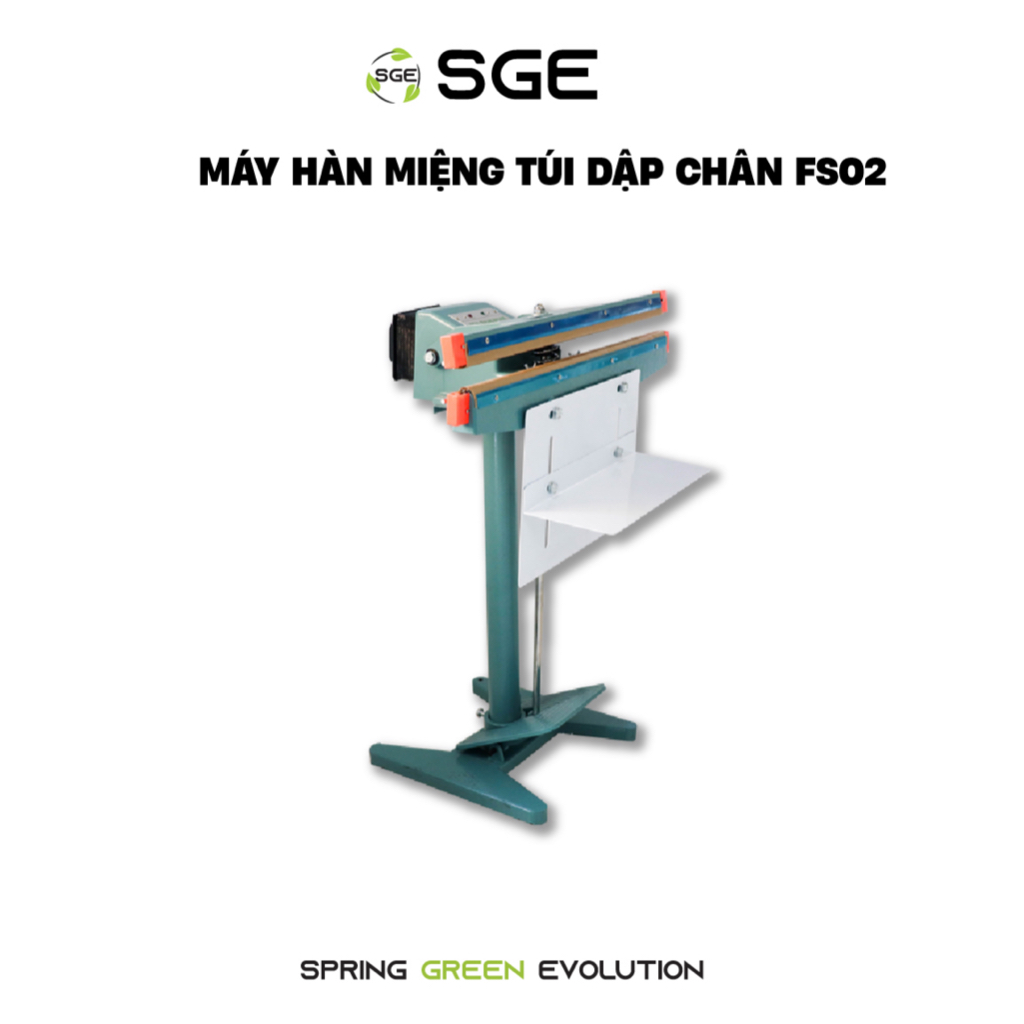 Máy Hàn Miệng Túi Dập Chân Thanh Hàn Đôi SGE FS02 Hàn Mọi Loại Túi Tốc Độ Cao Lên Nhiệt Nhanh Liên Tục, Nhiều Kích Cỡ