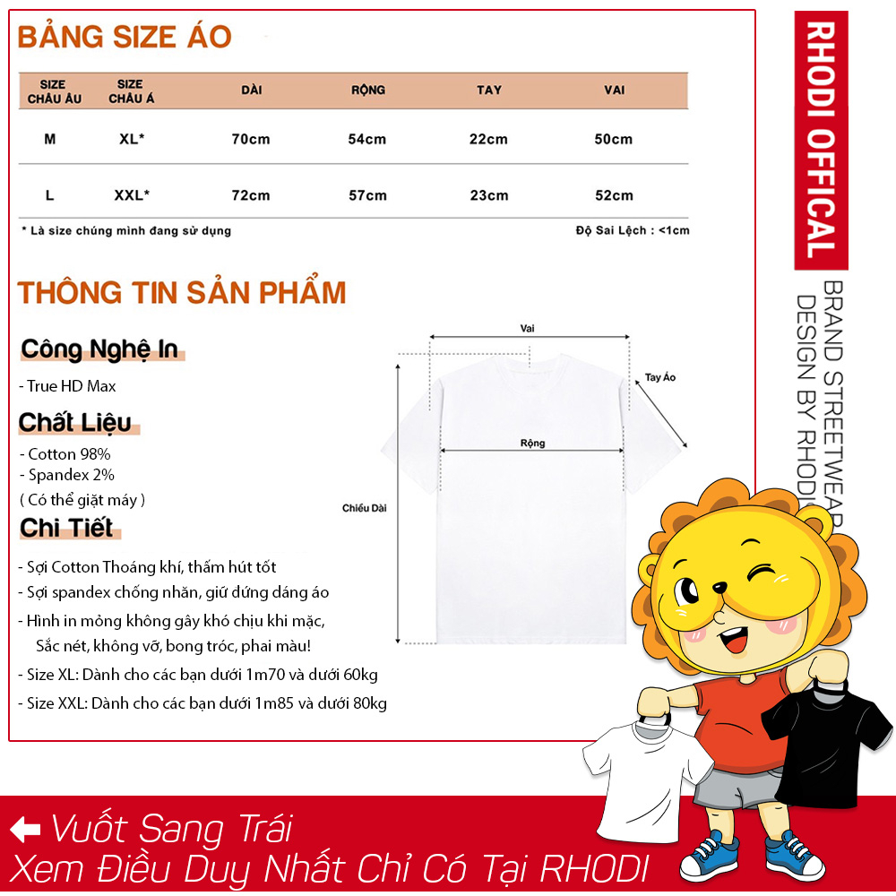 Áo Thun Nam Nữ Unisex RHODI Phông Tay Lỡ Hoạt Hình Shin Basic