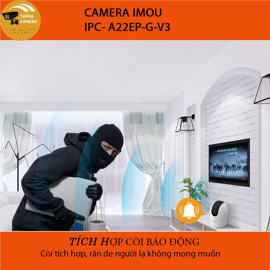 Cmaera Imou A22EP-G-V3 xoay 360 độ, đàm thoại 2 chiều