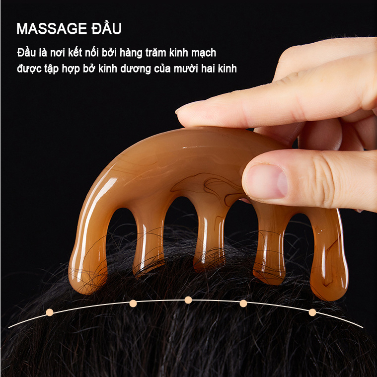 Lược gỗ đàn hương mát xa da đầu dành cho cả nam và nữ