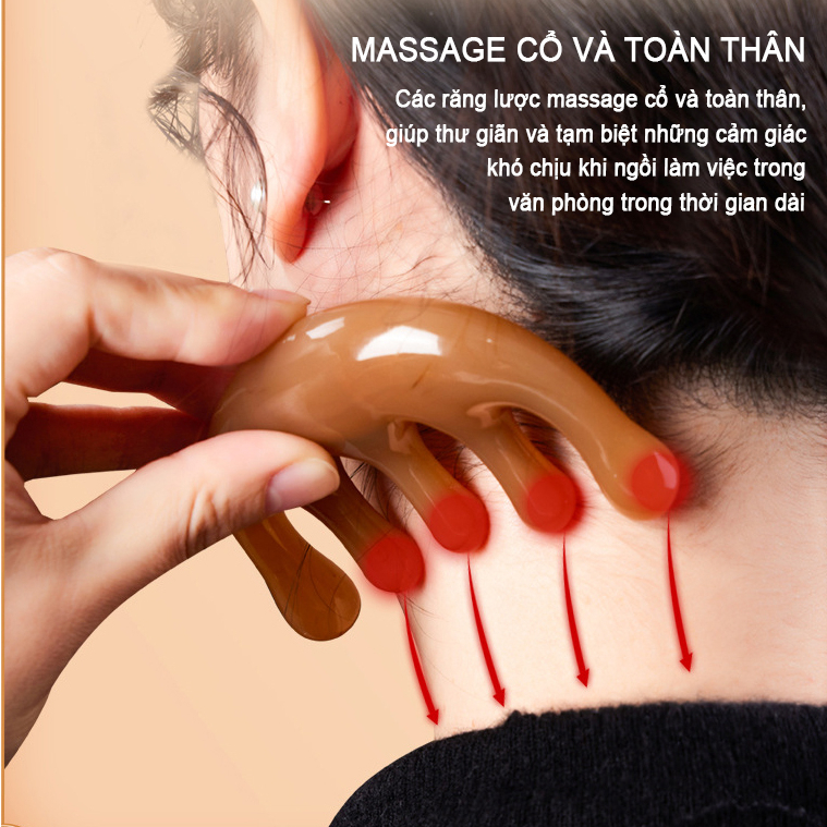 Lược gỗ đàn hương mát xa da đầu dành cho cả nam và nữ