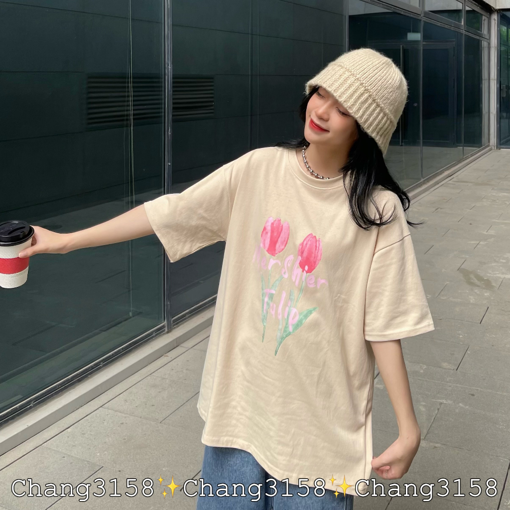 Áo Phông 3158 Hoa Tulip chất cotton khô - CHANG3158