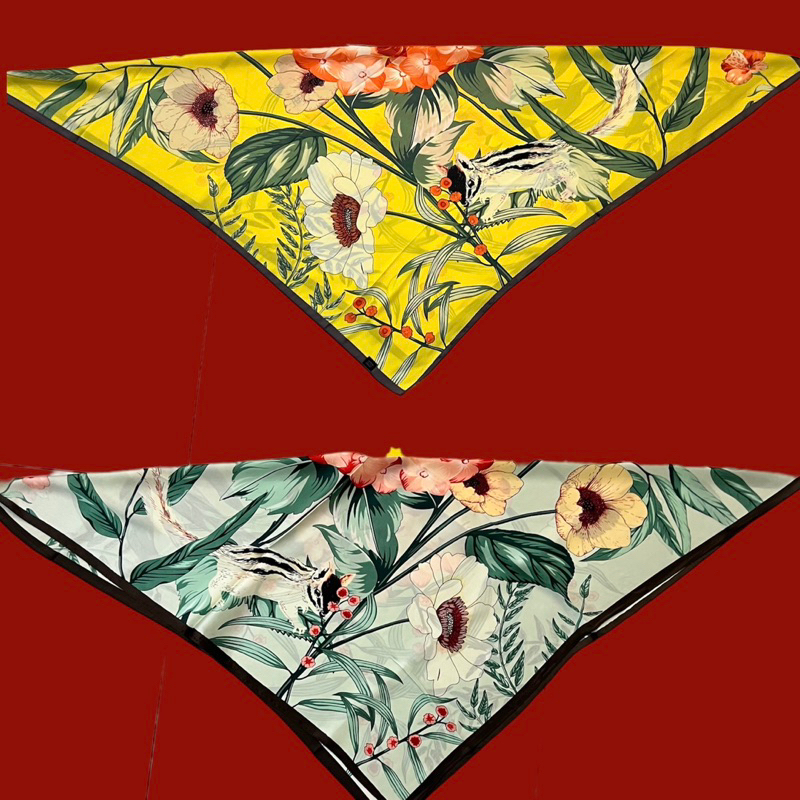 Khăn choàng cổ lụa hình hoa cẩm tú cầu size 90x90cm đa năng - Maben