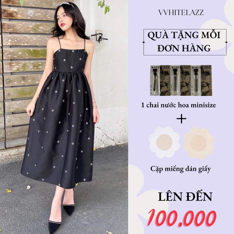 WHITELAZZ | Đầm hai dây đính đá thủ công - Nicole Shining Dress