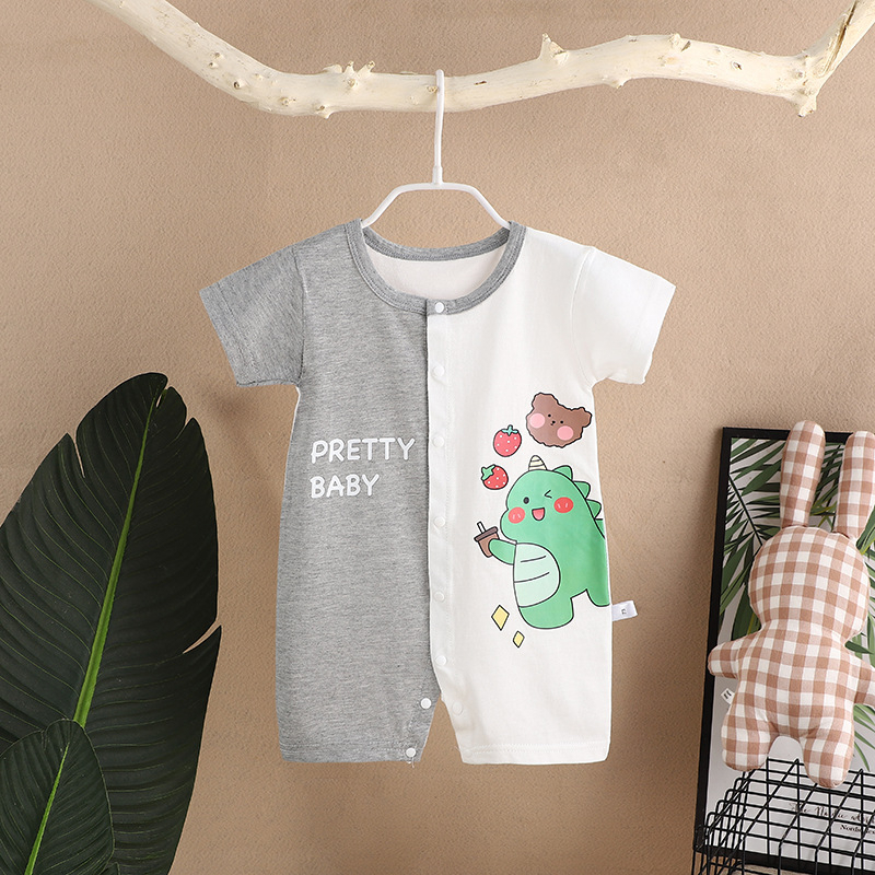 Body Đùi Cộc Tay Mặc Hè Hàng Quảng Châu Vải Cotton Cho Bé Trai Từ Sơ Sinh - 12 Tháng