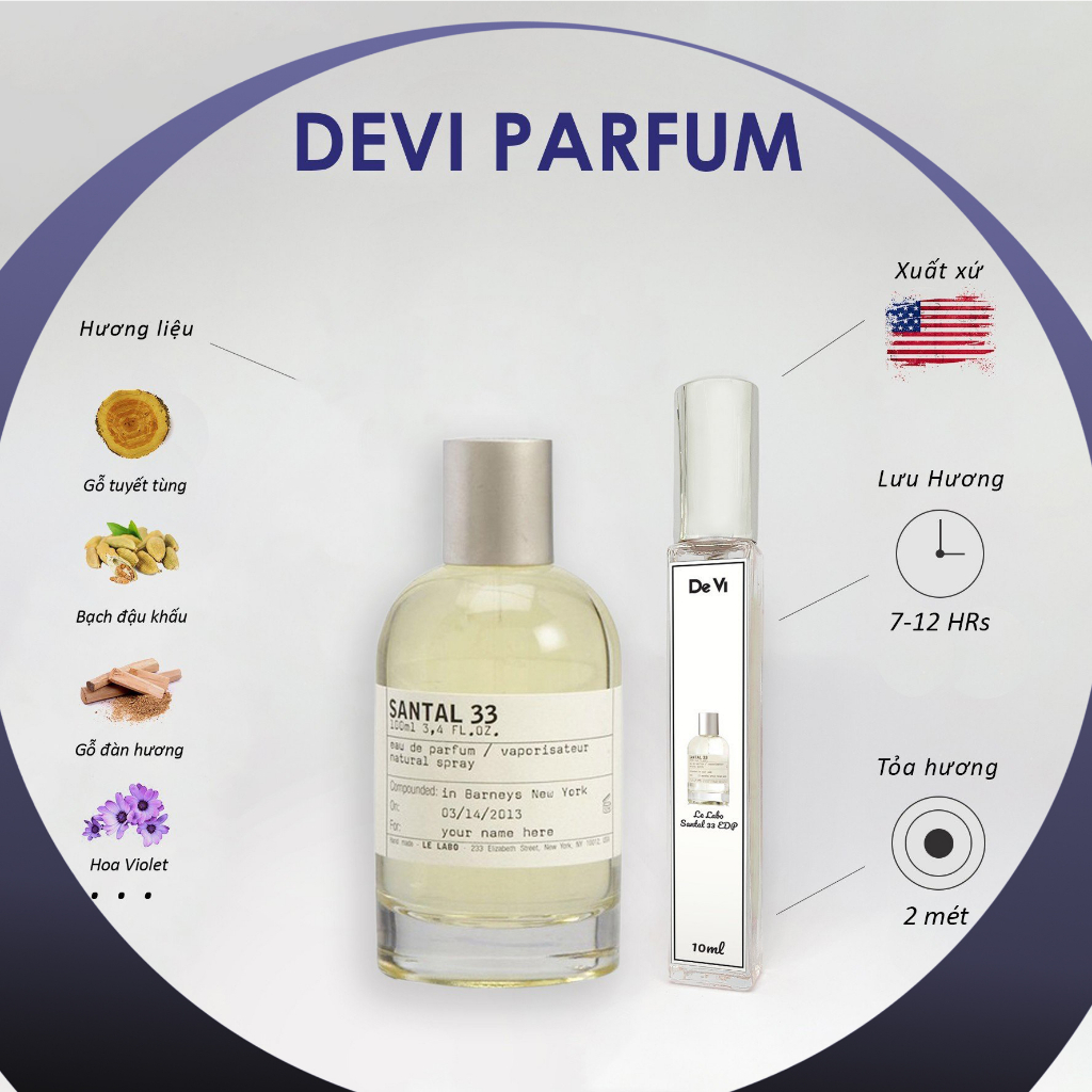 (CHÍNH HÃNG) Nước hoa Unisex Le Labo Santal 33