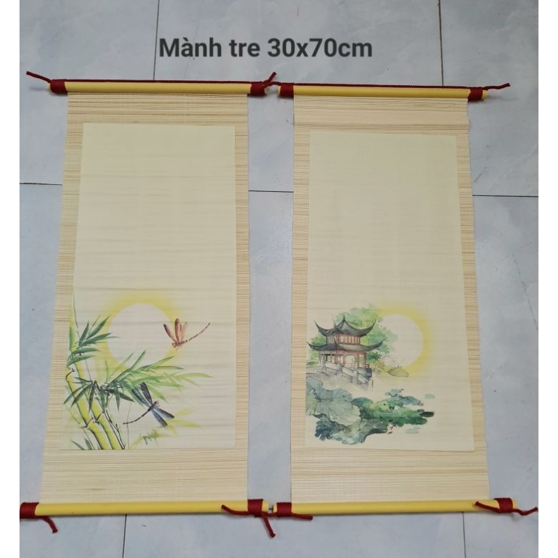 Mành tre thư pháp 30x70cm