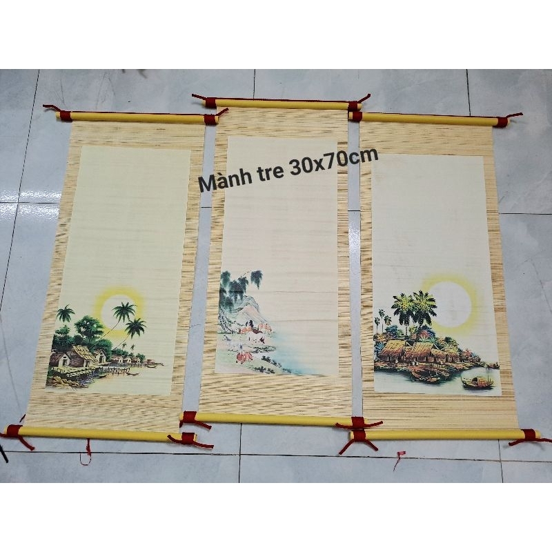 Mành tre thư pháp 30x70cm