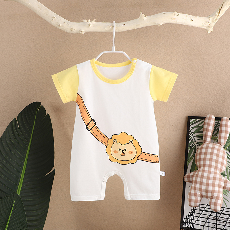 Body Đùi Cộc Tay Mặc Hè Hàng Quảng Châu Vải Cotton Cho Bé Trai Từ Sơ Sinh - 12 Tháng