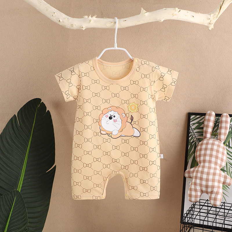 Body Đùi Cộc Tay Mặc Hè Hàng Quảng Châu Vải Cotton Cho Bé Trai Từ Sơ Sinh - 12 Tháng