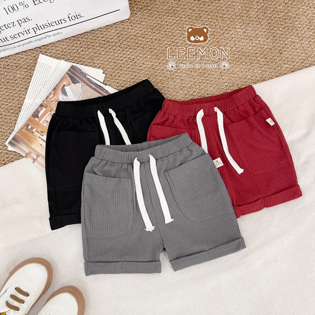 Quần đùi cho bé LEEMON Q021 quần đùi cho bé trai , bé gái chất liệu cotton mềm mịn, co giãn LEEMON