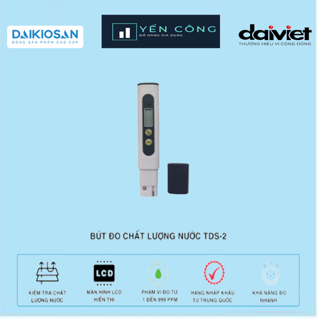 BÚT ĐO NƯỚC TDS-2 DÙNG ĐO CHẤT LƯỢNG NƯỚC UỐNG, NUÔI TRỒNG THỦY SẢN