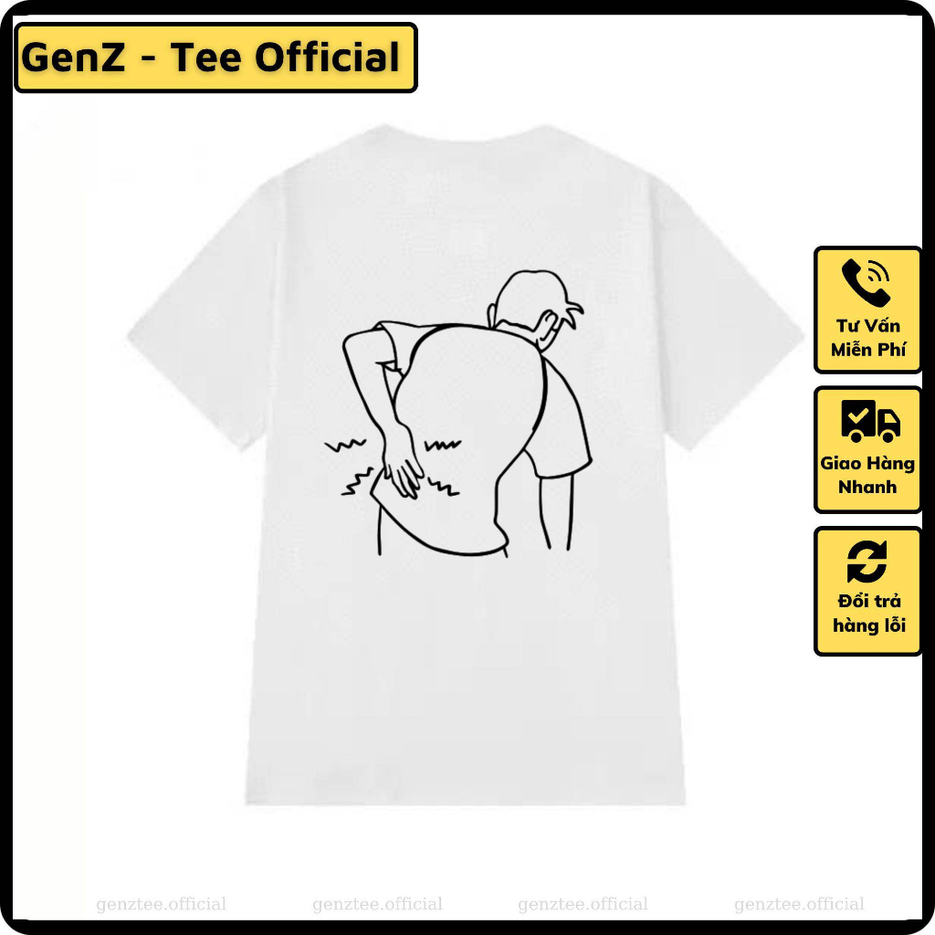 Áo thun Thế Hệ Đau Lưng, phong cách trẻ trung năng động form rộng nam nữ đủ size
