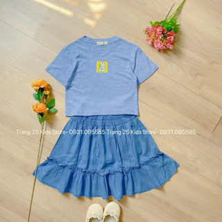 Áo croptop thun bé gái  vải xược mềm thoáng , Áo Phông Cho Bé Cotton xuất Mềm Mỏng, hình in ko bong tróc