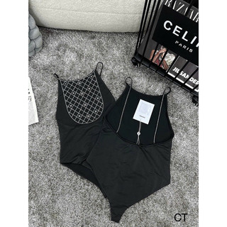 Bikini bodysuit 2 dây channel đính đá