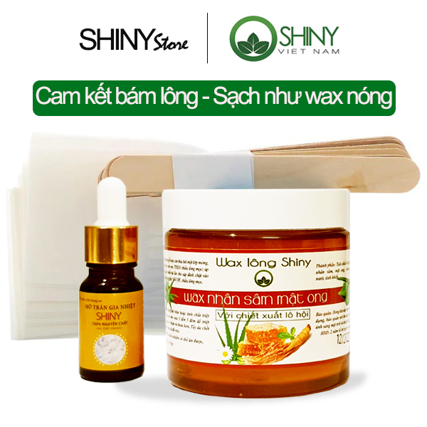 Combo Wax lông nhân sâm Shiny và mỡ trăn nguyên chất Shiny 10ml