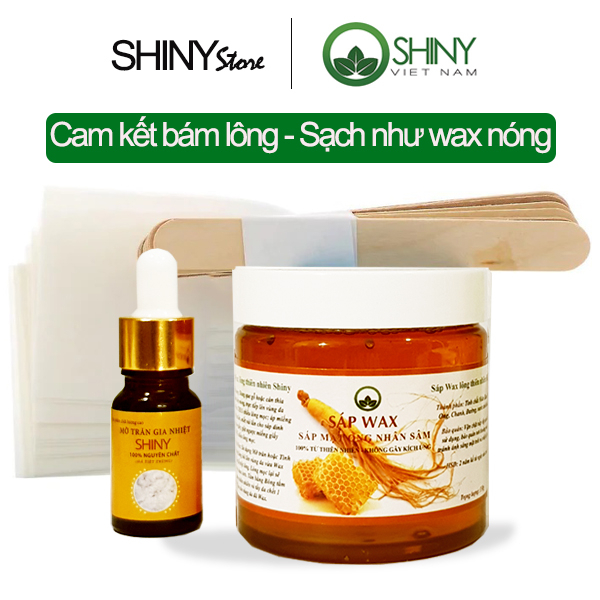 Combo sáp Wax lông Shiny sâm truyền thống + mỡ trăn Shiny 10ML - Size nhỏ tiện dụng