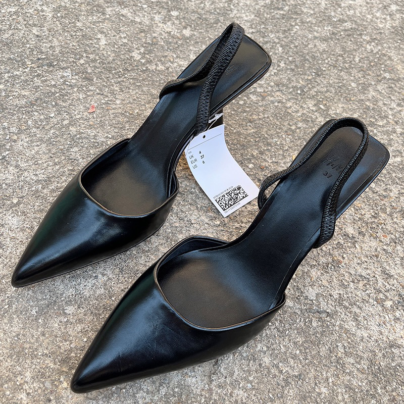 Order Auth Tuồn H.M Giày Cao Gót Mũi Nhọn Trơn Lì Phong Cách Thanh Lịch