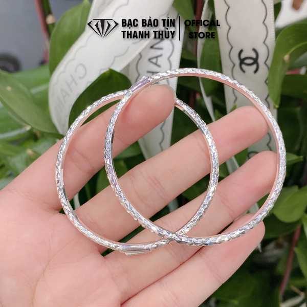 Vòng tay bạc nữ kiểu phay Bạc Bảo Tín Thanh Thuỷ, chất liệu bạc ta nguyên chất