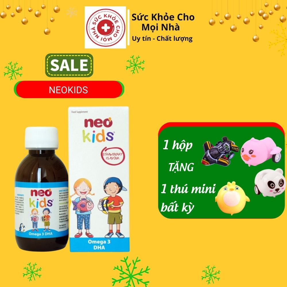 Neo kids Siro bổ sung Omega3 DHA Vitamin A, D3 ,E phát triển trí não thị lực cho bé.suckhoechomoinha