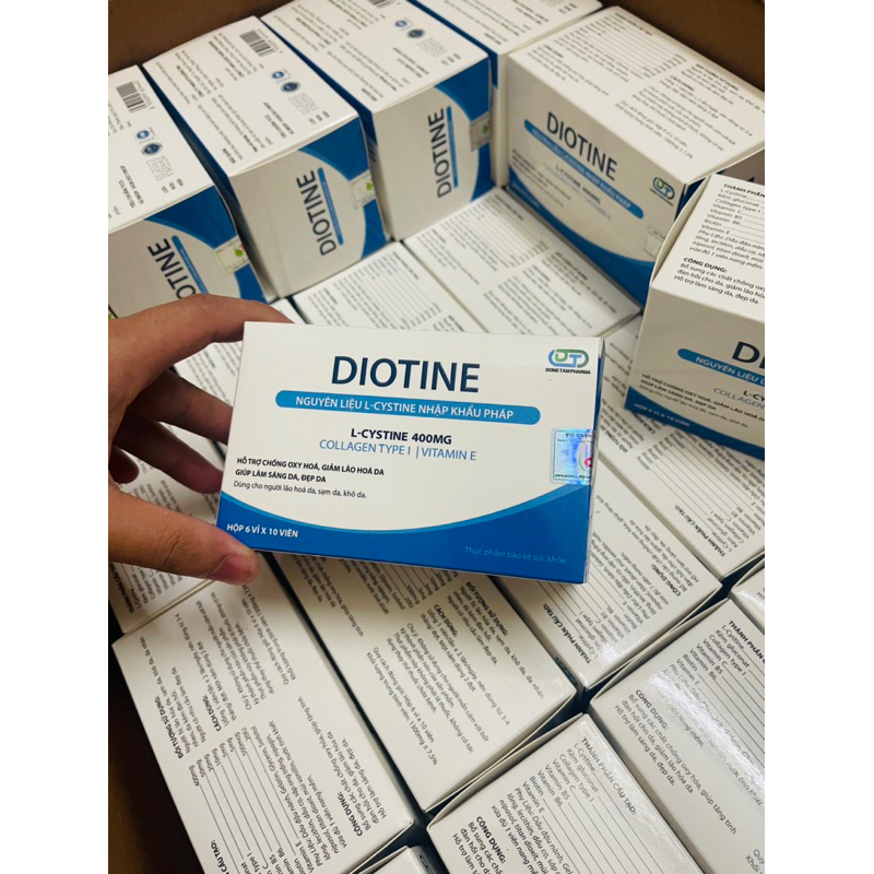 DIOTINE Viên uống đẹp da chứa l cystine, vitamin b5 - Hỗ trợ sáng da, chống lão hóa, ngăn ngừa khô d