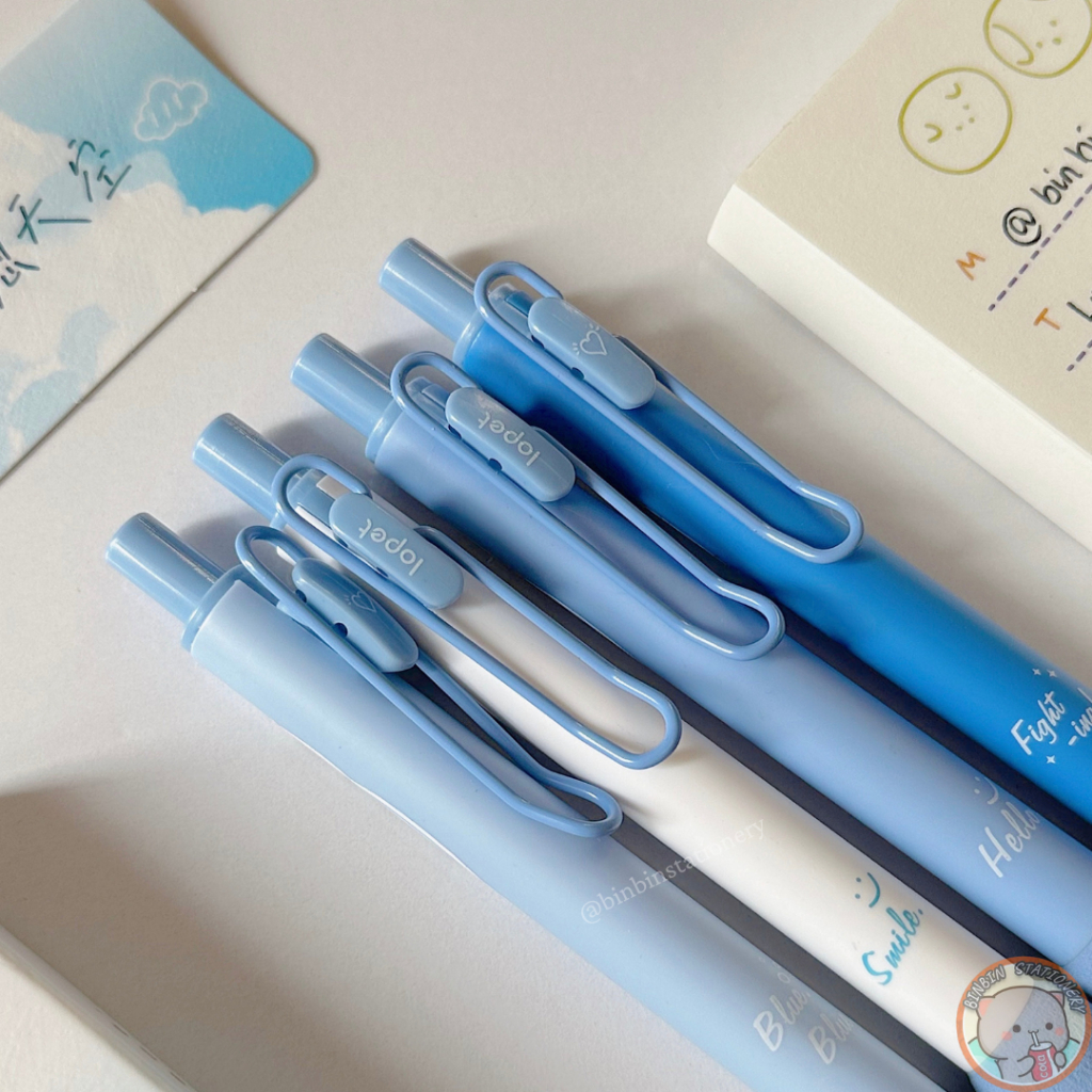 Bút gel LOPET Deep Blue đệm tay bông siêu êm, mực đen, ngòi kim 0.5 mm LT - 1289