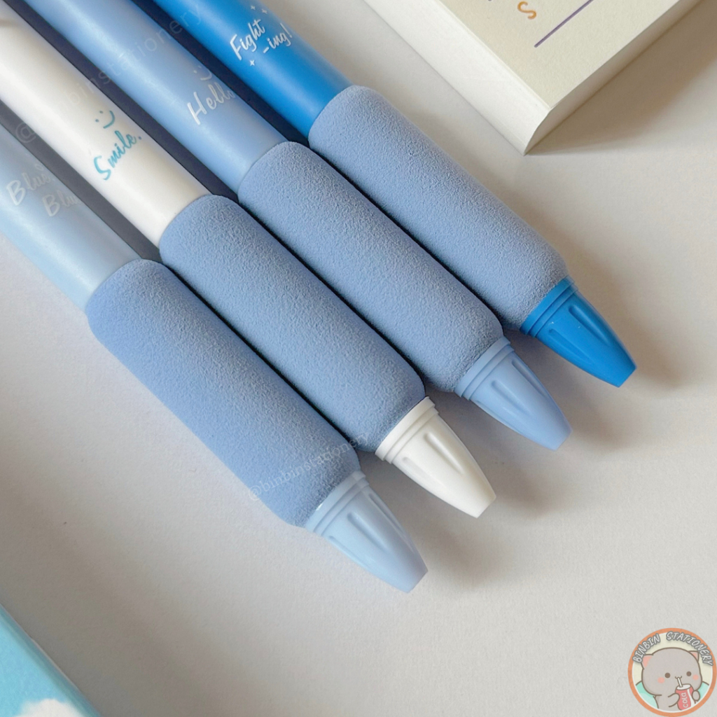 Bút gel LOPET Deep Blue đệm tay bông siêu êm, mực đen, ngòi kim 0.5 mm LT - 1289