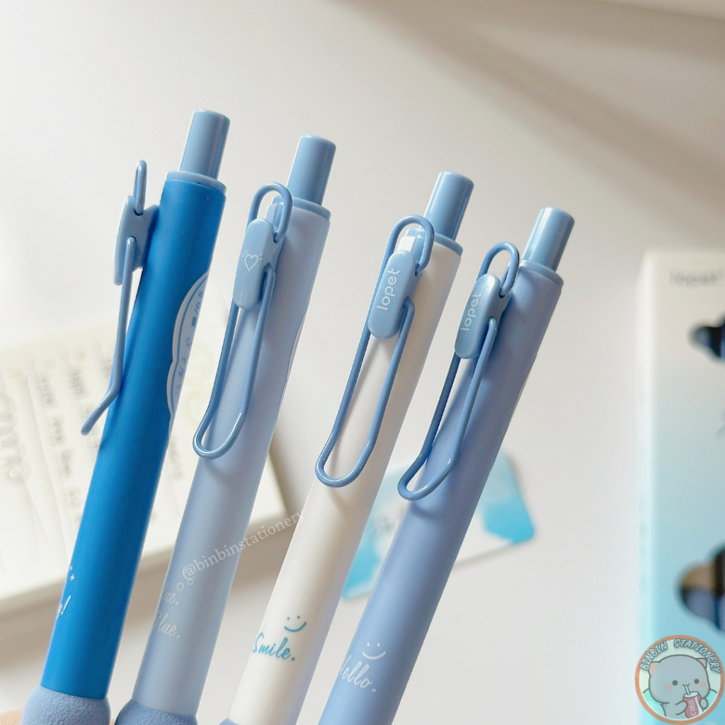 Bút gel LOPET Deep Blue đệm tay bông siêu êm, mực đen, ngòi kim 0.5 mm LT - 1289