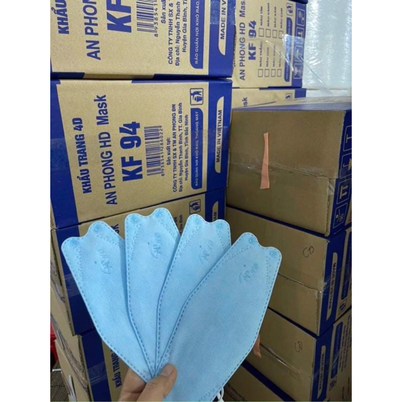 KHẨU TRANG HOÀNG DŨNG KF94- MÀU ĐEN - TRẮNG - XÁM - XANH _ Khẩu trang 4D Hoàng Dũng KF94 Mask
