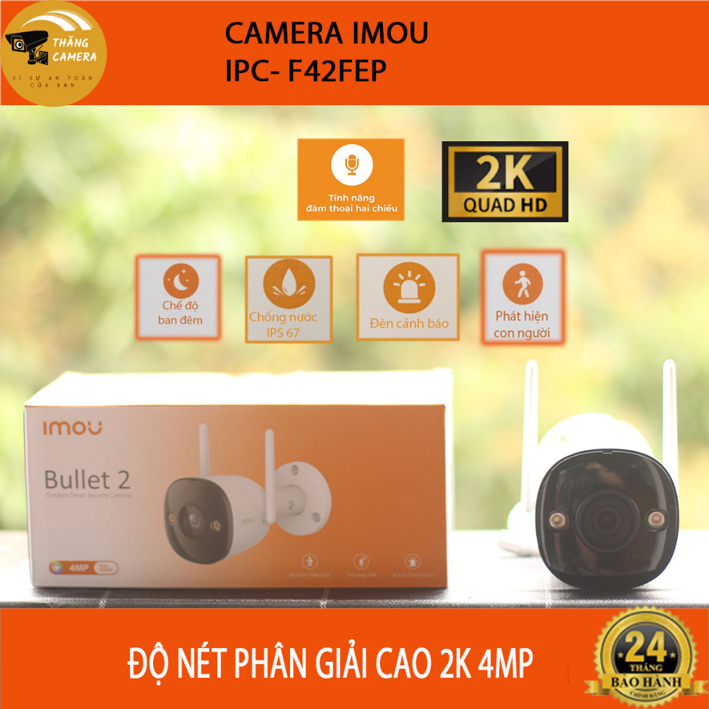 Camera Imou F42FEP ngoài trời, độ phân giải 2K4Mp