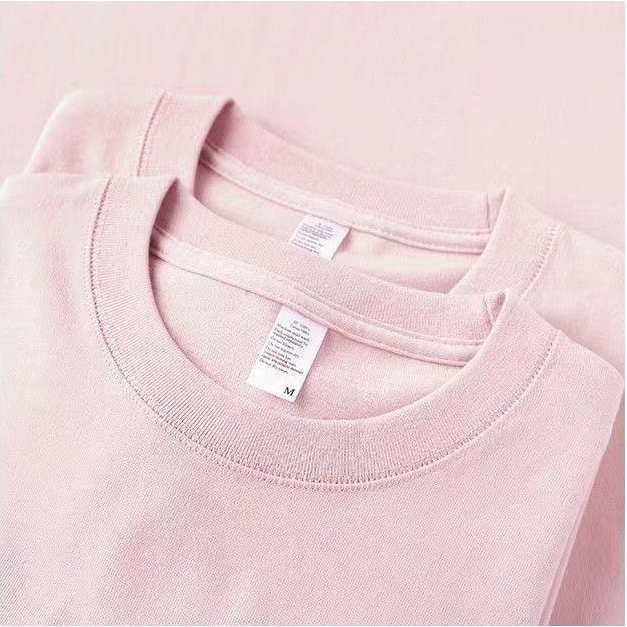 Áo phông áo thun unisex nam nữ màu hồng phấn 100% cotton mềm mịn mùa hè siêu mát đủ size đủ màu đến 3XL