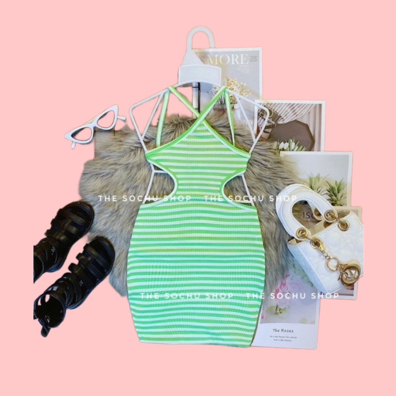 Đầm body đan dây lưng cho bé xinh xắn C9