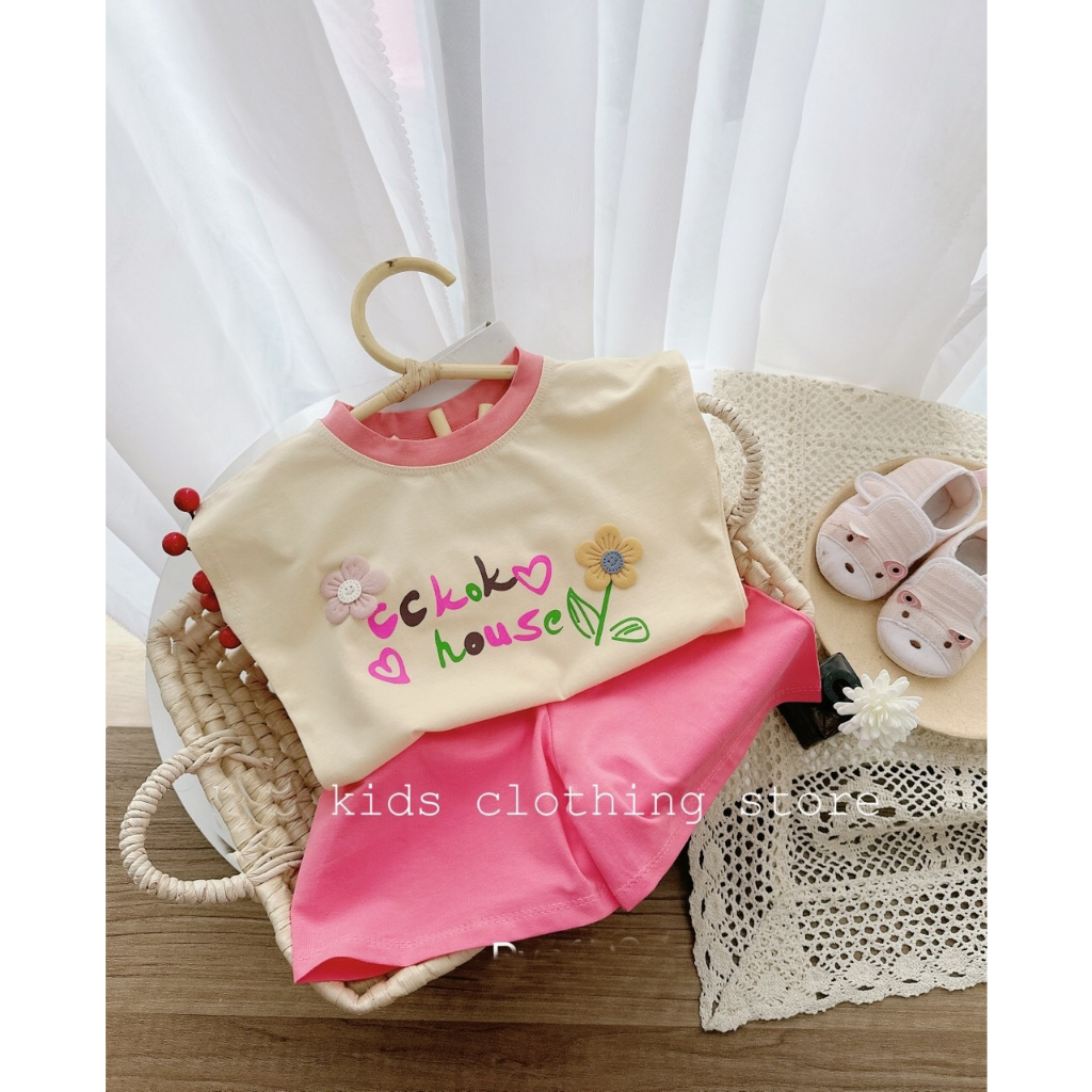 Bộ quần áo bé gái sát nách 8kg đến 18kg không dây cột