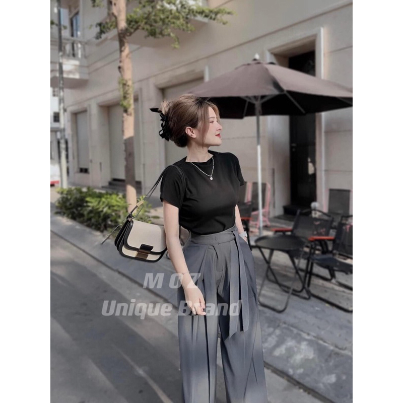 Set áo body mix quần xuông thắt nơ eo 2 màu 23'September Clothes