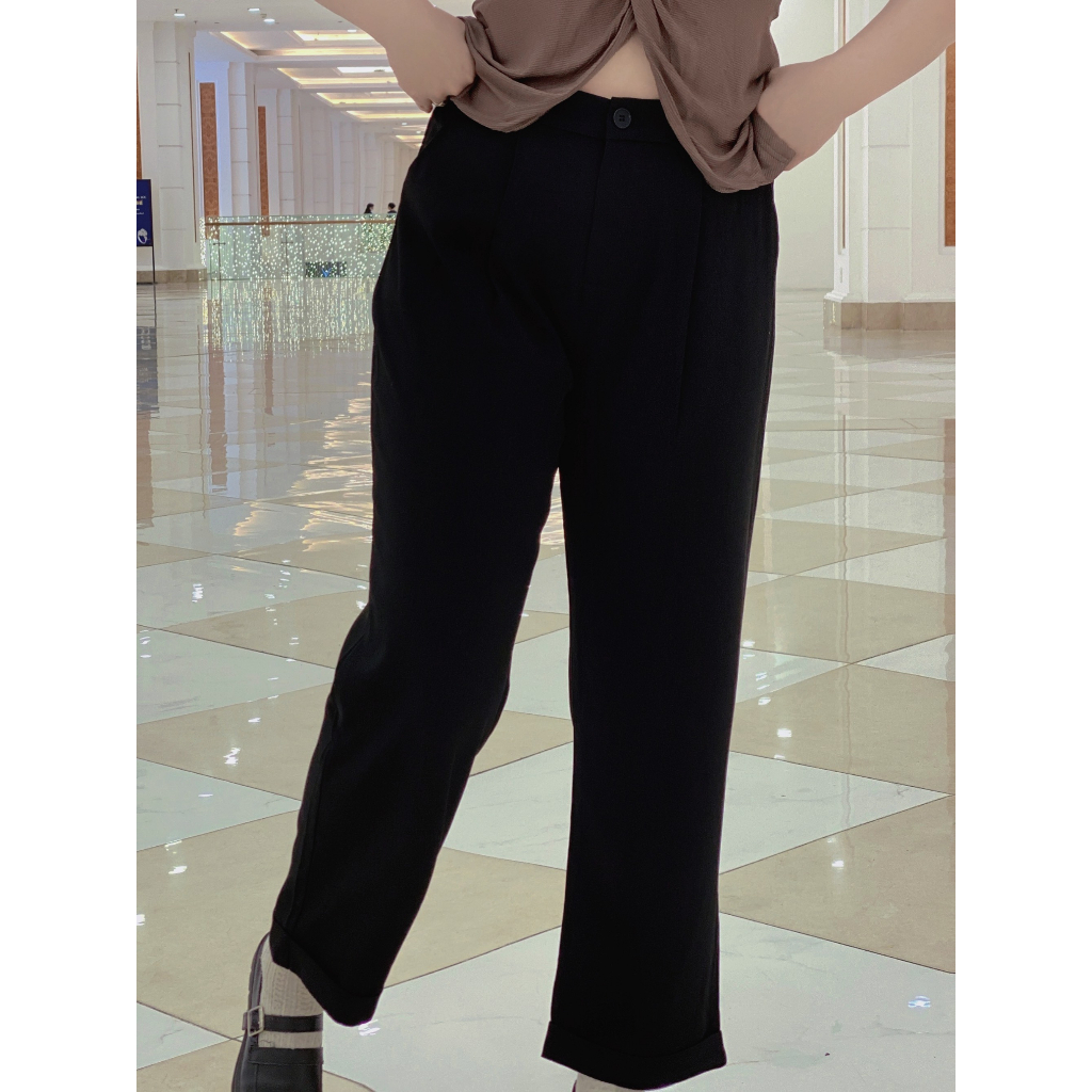 Quần vải baggy BIGSIZE gấp gấu M88081 55-95KG [BOON BOON BIGSIZE]