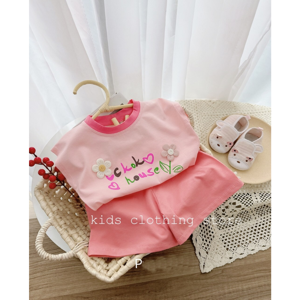 Bộ quần áo bé gái sát nách 8kg đến 18kg không dây cột