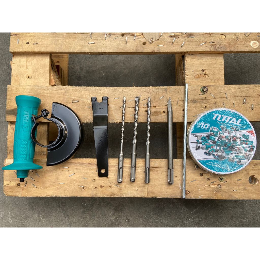 TOSLI2301510 Combo 3 máy Khoan Bê Tông - Chuyên Vít - Máy Mài Kèm 2 Pin 4Ah 1 Sạc Và Phụ Kiện TOTAL