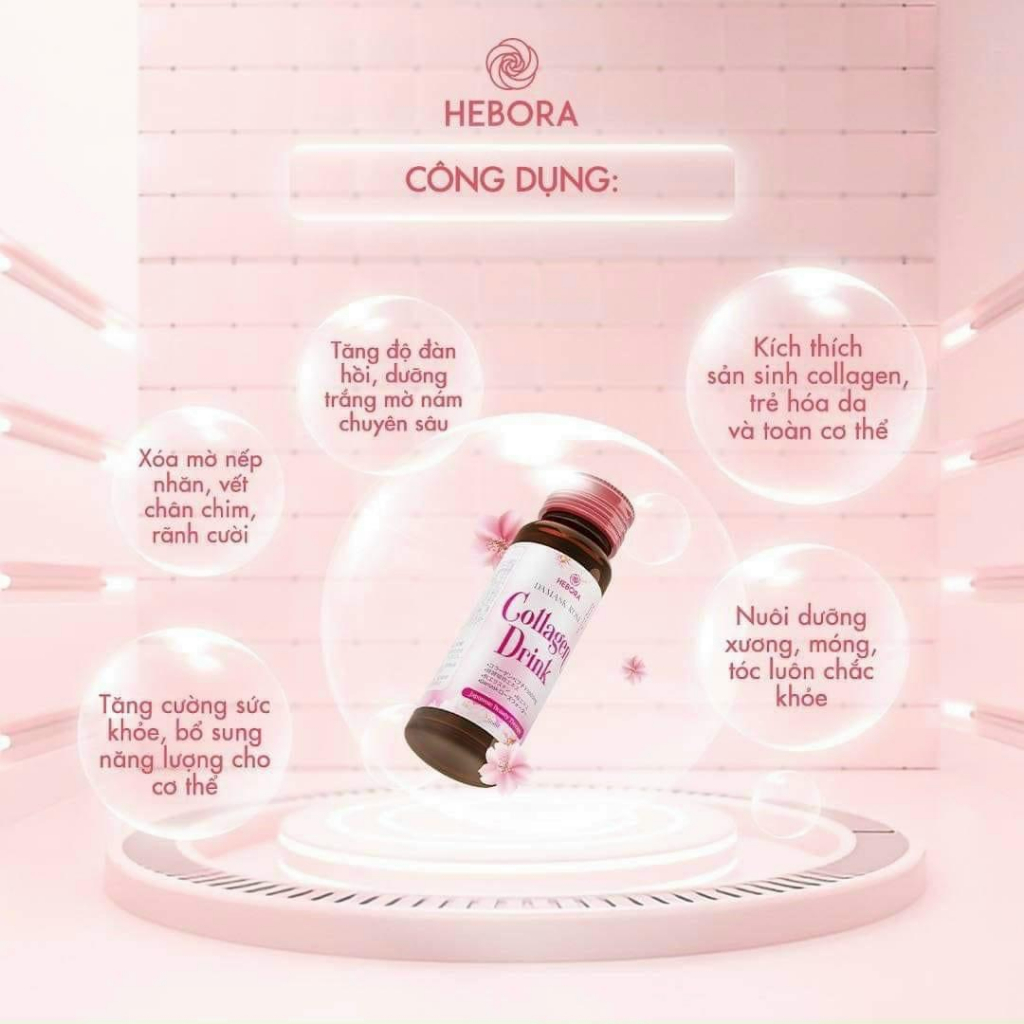 {GIÁ SỈ} Nước Uống Hebora Collagen Drink 50ml Set 10 Lọ[Hebora Chính Hãng]