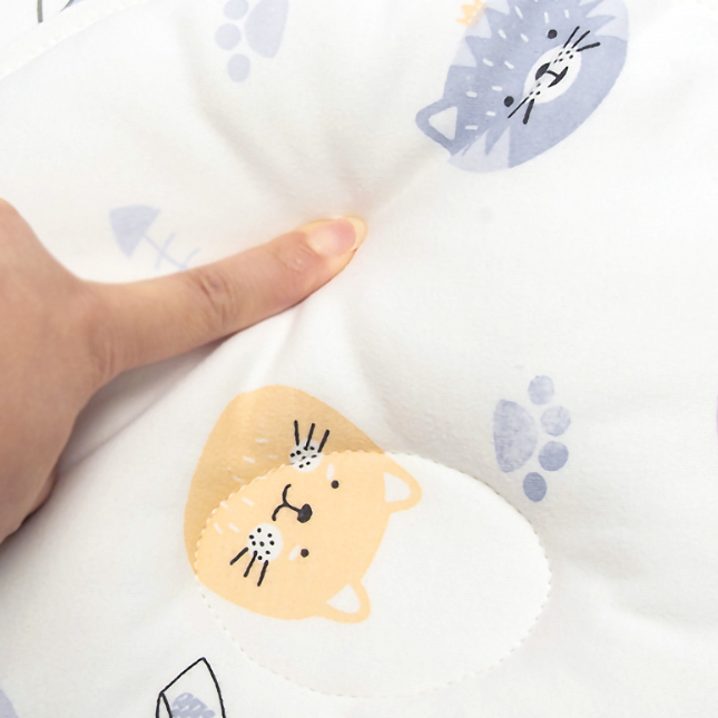 Gối chống bẹp đầu 0-12m gối sơ sinh chất liệu combed cotton siêu mềm thoáng khí cho bé