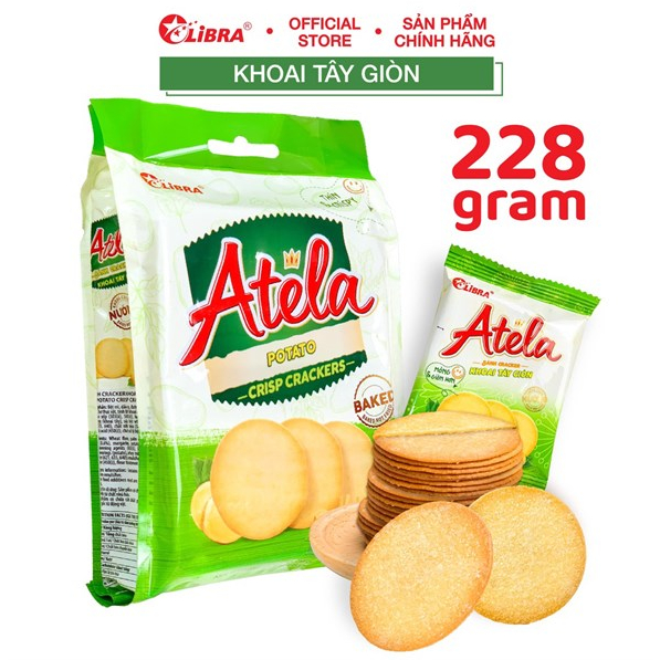 Bánh Quy Cracker Atela Vị Khoai Tây Giòn Túi 228G