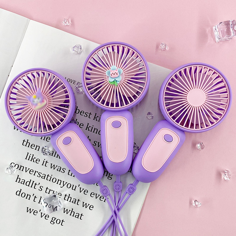 Quạt tích điện cầm tay mini có dây đeo mẫu mới mùa hè 2023