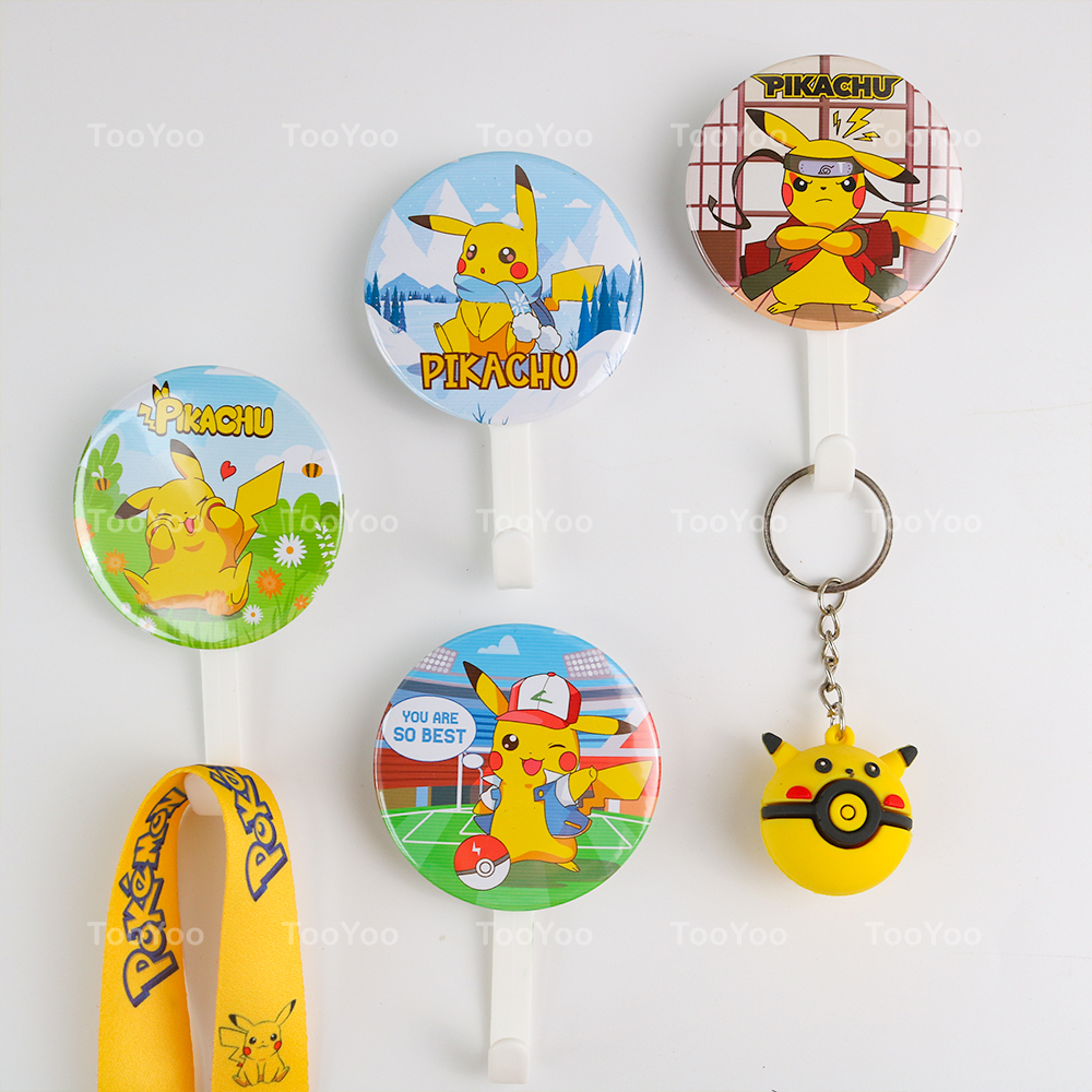 Móc hít chân không PIKACHU treo tường gạch bông, kính dễ thương cute PK0124