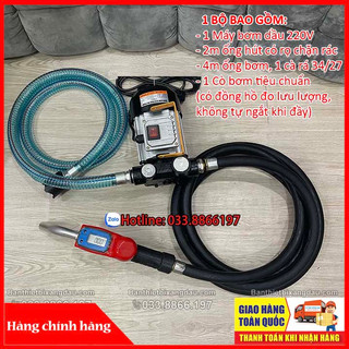 Máy bơm dầu 220V-550W kèm cò bơm có đồng hồ đo lưu lượng