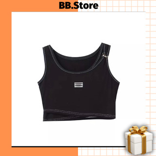Áo ba lỗ croptop, áo hai dây croptop ba lỗ nữ đen size sml