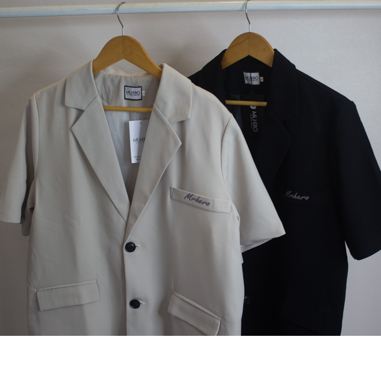Áo blazer nam ngắn tay bigsize form rộng 2 lớp BZ23 Mrherovn phong cách Hàn Quốc màu đen be | BigBuy360 - bigbuy360.vn