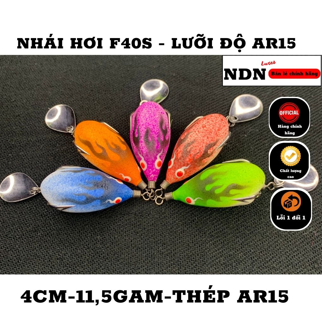 Mồi lure NHÁI HƠI F40s lưỡi độ AR15, mồi giả câu cá lóc 4cm-11,gam-action Lửng/ Chìm