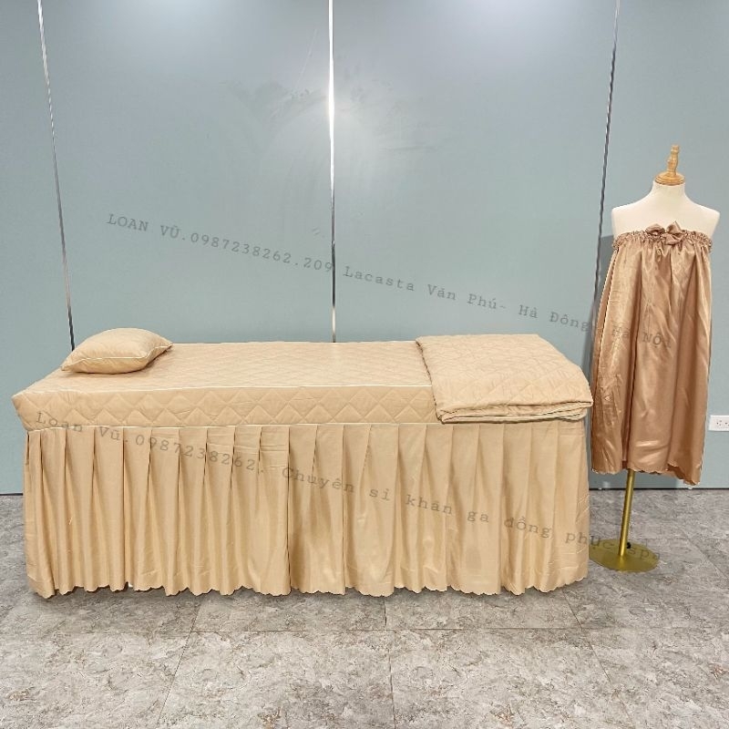 Drap / Ga poli spa, nail mi hàng đặt may theo cỡ. khách đặt hàng vui lòng inb cỡ
